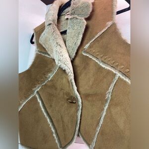 Western Faux Fur Vest, Faded Glory, Size Small